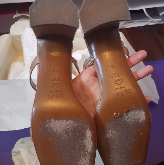 By Far Tan Patent Tanya Heeled Sandals - Picture 2 of 6